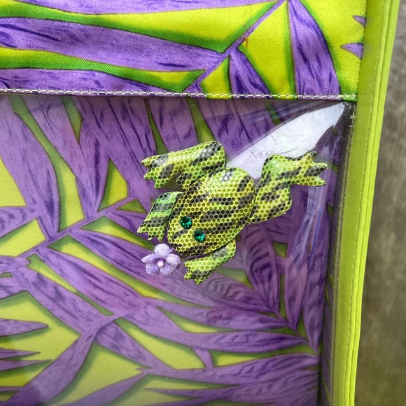 Timothy Hitsman lime green plastic front shoulder bag - Picture 3 of 7